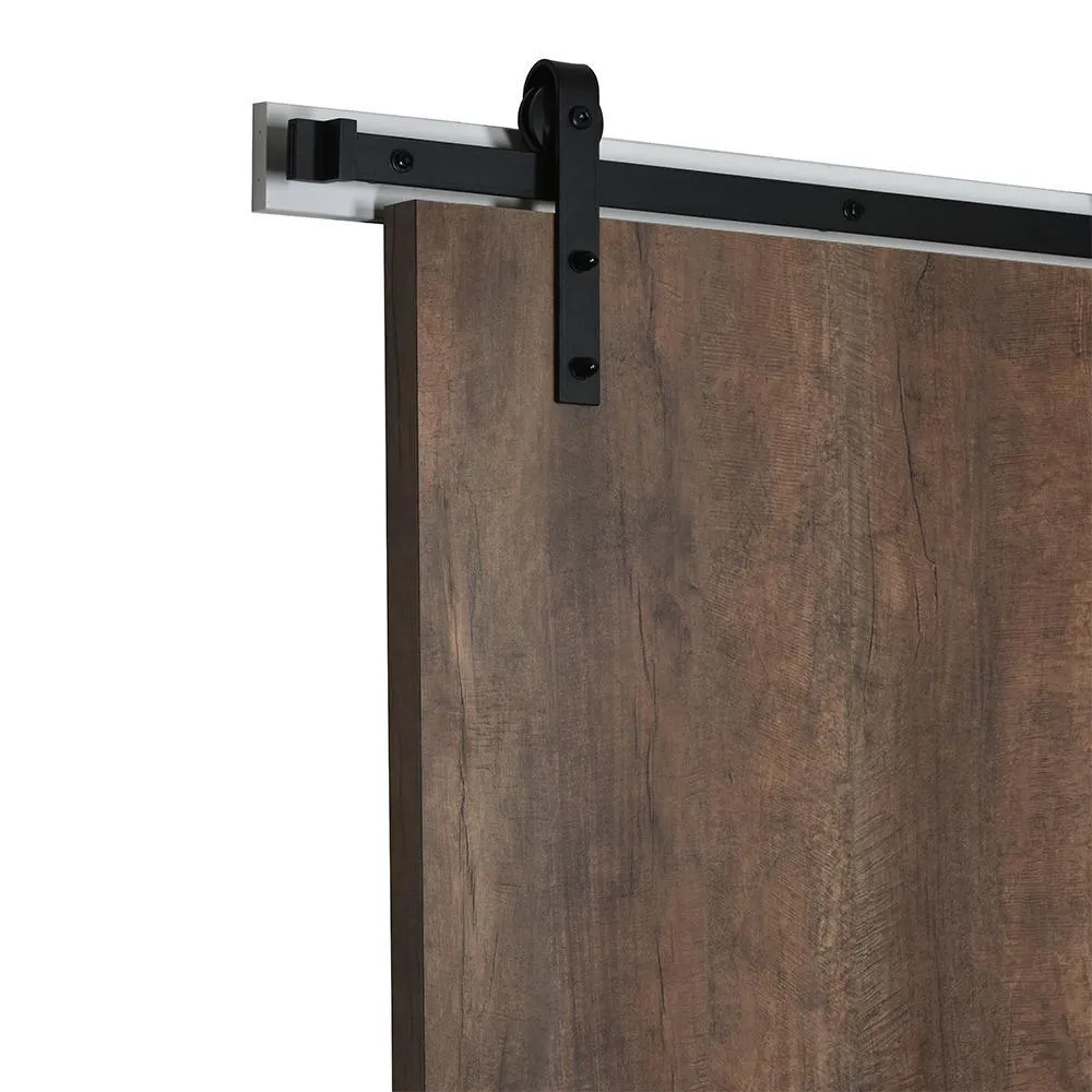 43 in. x 84 in. Oxidized Beamwood 9484-58 Solid Core Wood Flush Barn Door with Sliding Door Hardware Kit, photo 3 of 6