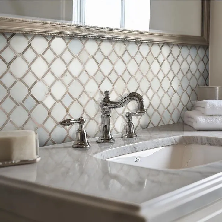 MSI Marbella Lynx 12 in. x 12 in x 10mm Polished Marble Mesh-Mounted Mosaic Tile (10 sq. ft. / case), photo 4 of 7