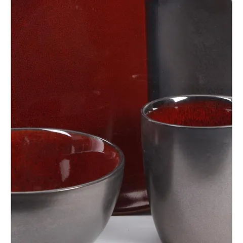 Volterra 16-Piece Modern Red Ceramic Dinnerware Set (Service for 4)