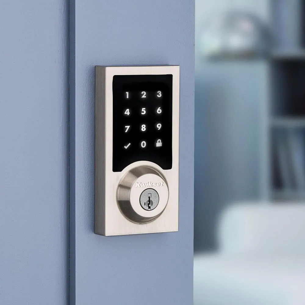Kwikset Z-Wave SmartCode 916 Touchscreen Contemporary Single Cylinder Satin Nickel Electronic Deadbolt with SmartKey Security, photo 5 of 9
