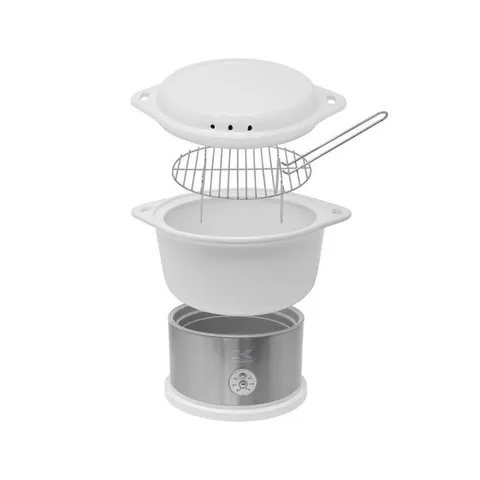 4.75 Qt. White Stainless Steel Food Steamer and Rice Cooker