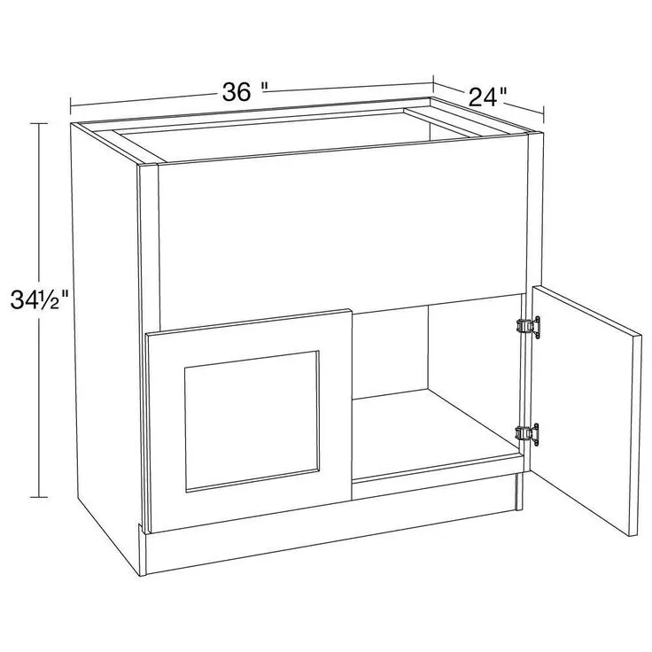 Home Decorators Collection Newport 36 in. W x 24 in. D x 34.5 in. H Assembled Plywood Farm Sink Base Kitchen Cabinet in Mythic Blue with Soft Close, photo 5 of 6