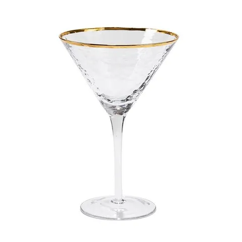 8 oz. Metallic Gold Rim Martini Glass (Set of 4)