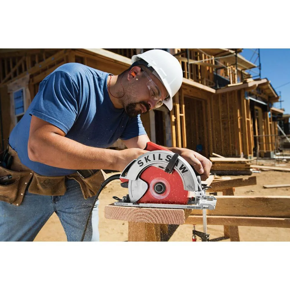 SKILSAW 7-1/4 in. 15 Amp Corded Electric Magnesium Side Winder Circular Saw with Brake with 24-Tooth Diablo Carbide Blade, photo 5 of 7