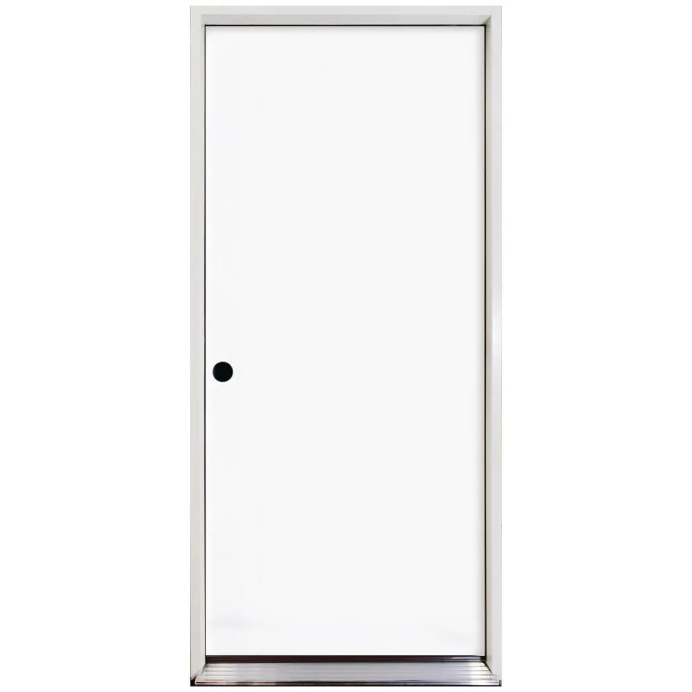 Steves & Sons 24 in. x 80 in. Premium Flush Primed White Left-Hand Outswing Steel Prehung Front Door with 4-9/16 in. Frame, photo 12 of 17