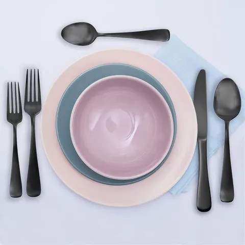 Opera Gunmetal 20-Piece 18/0-Stainless Steel Flatware Set