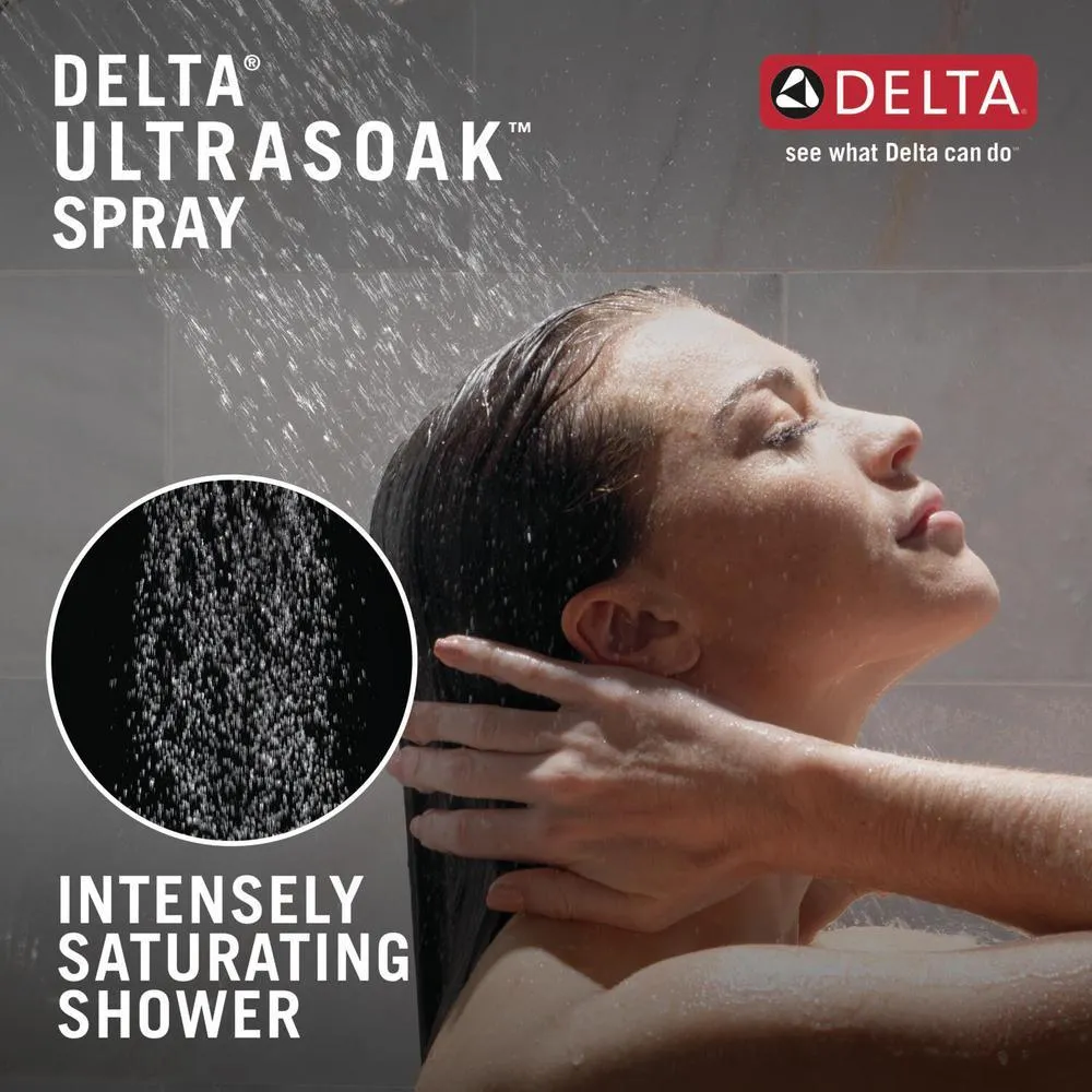 4-Spray 8.3 in. Single Wall Mount Fixed H2Okinetic Shower Head in Matte Black, photo 3 of 13