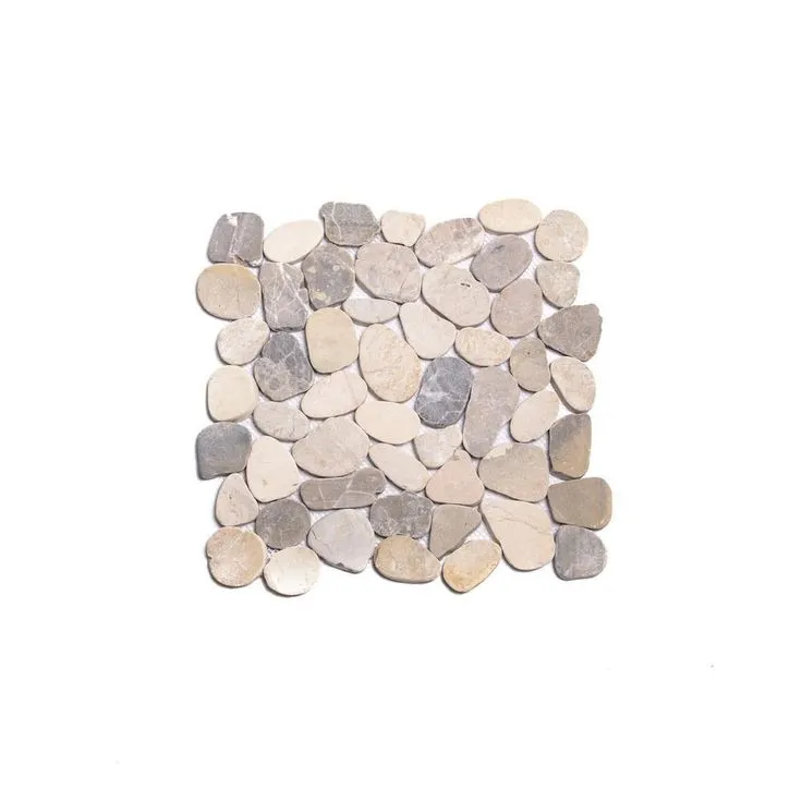 Cruz Bay Sliced Pebble Tile  Black 11-1/2 in. x 11-1/2 in. x 9.5mm Honed Pebble Mosaic Tile (10.12 sq. ft. / case), photo 9 of 10