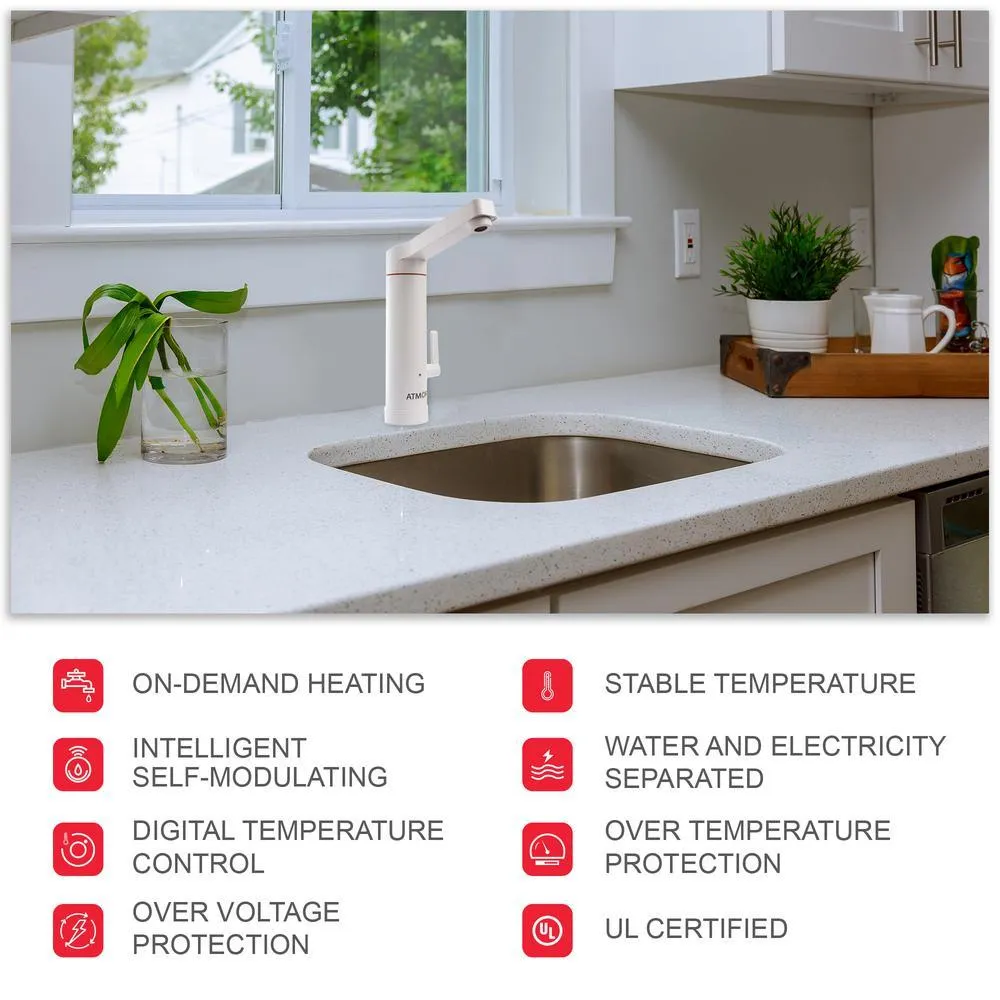 ATMOR 1.8kW 0.5 GPM 2-in-1 Electric Tankless Water Heater / Faucet - Plug-In, photo 7 of 7