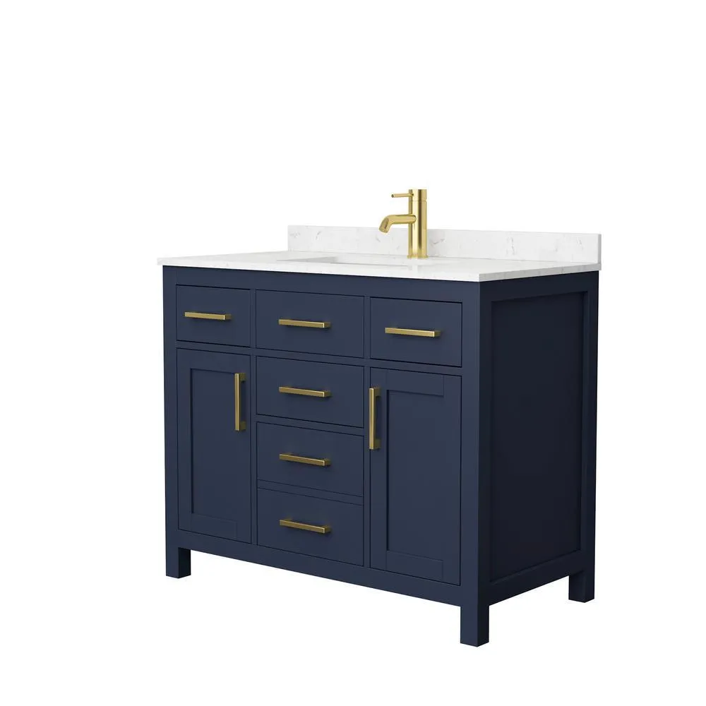 Beckett 54 in. W x 22 in. D Single Vanity in White with Cultured Marble Vanity Top in Carrara with White Basin, photo 6 of 54