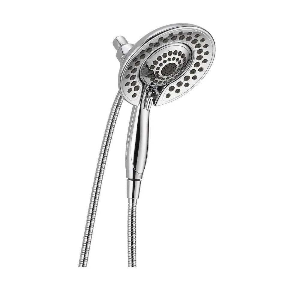 In2ition Two-in-One 5-Spray 6.8 in. Dual Wall Mount Fixed and Handheld Shower Head in Stainless, photo 9 of 10