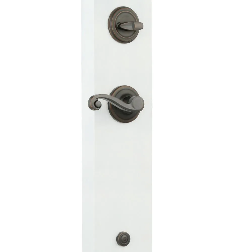 Shelburne Venetian Bronze Single Cylinder Door Handleset with Lido Door Lever Featuring SmartKey Security, photo 2 of 5