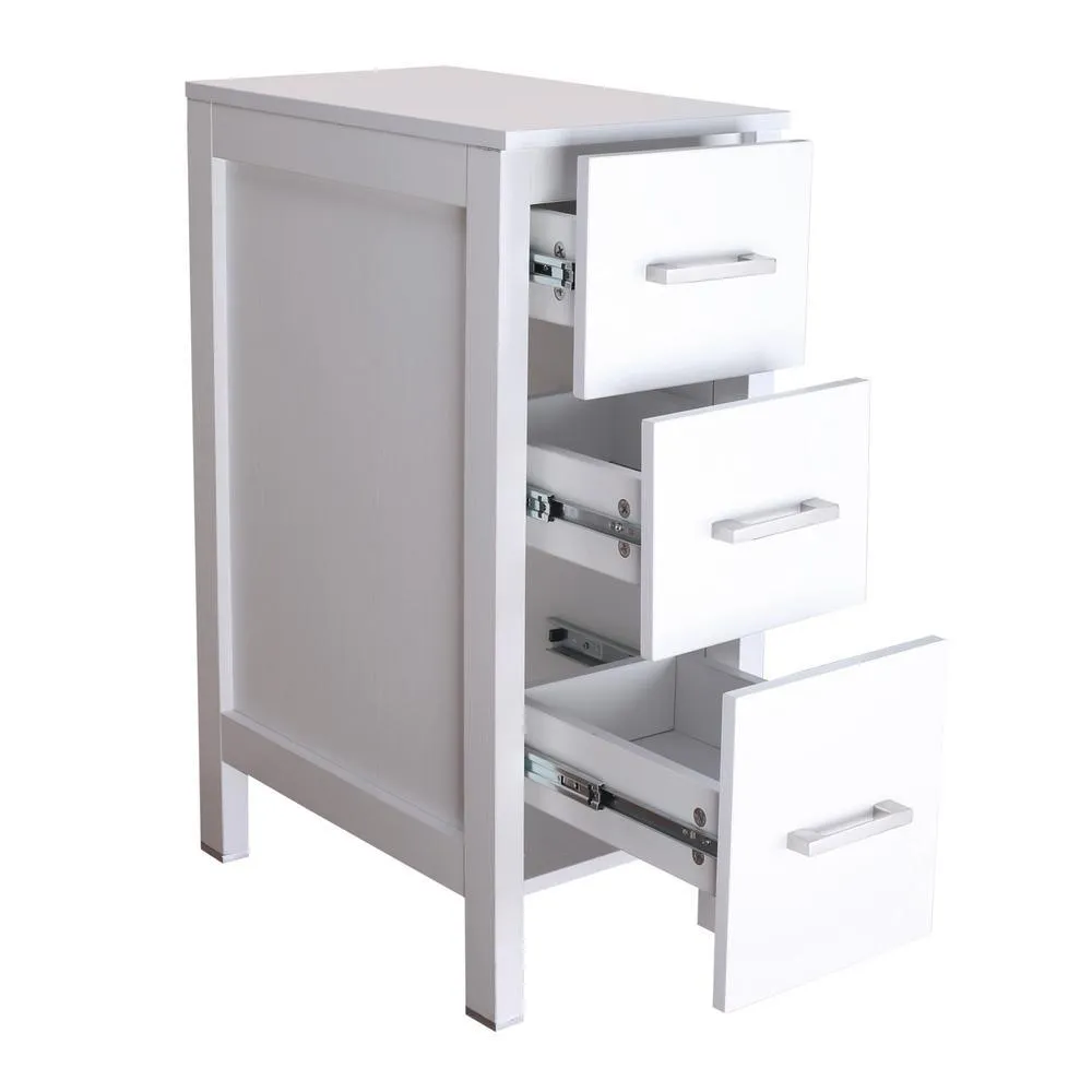 CASAINC 20 in. W x 12 in. D x 30 in. H Bathroom Vanity Cabinet Linen Cabinet with Three Drawers in White, photo 3 of 8