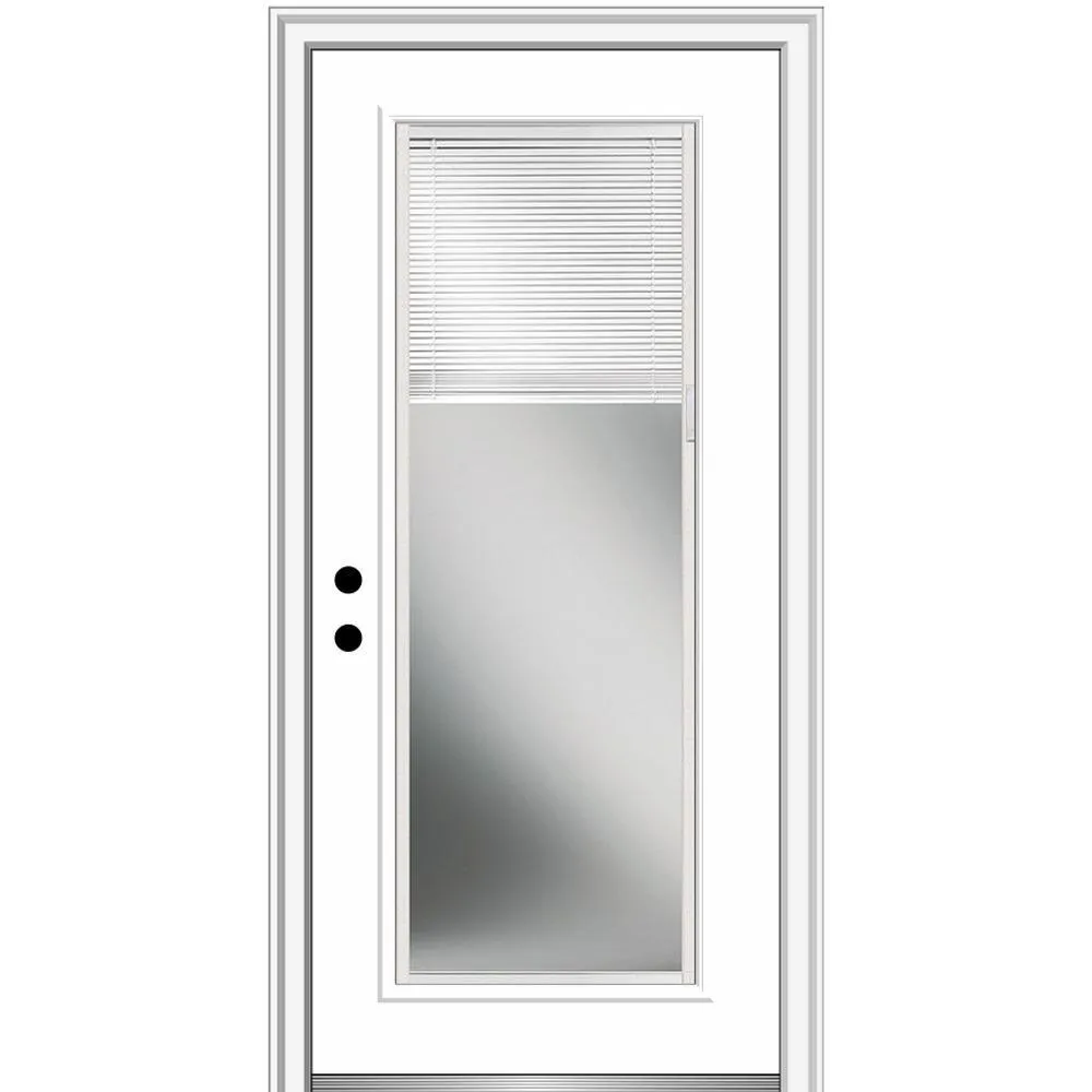 MMI Door 36 in. x 80 in. Internal Blinds Left-Hand Inswing Full Lite Clear Primed Steel Prehung Front Door, photo 8 of 8