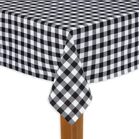 Buffalo Check 60 × 84 in Black 100% Cotton TableCloth for Any Table