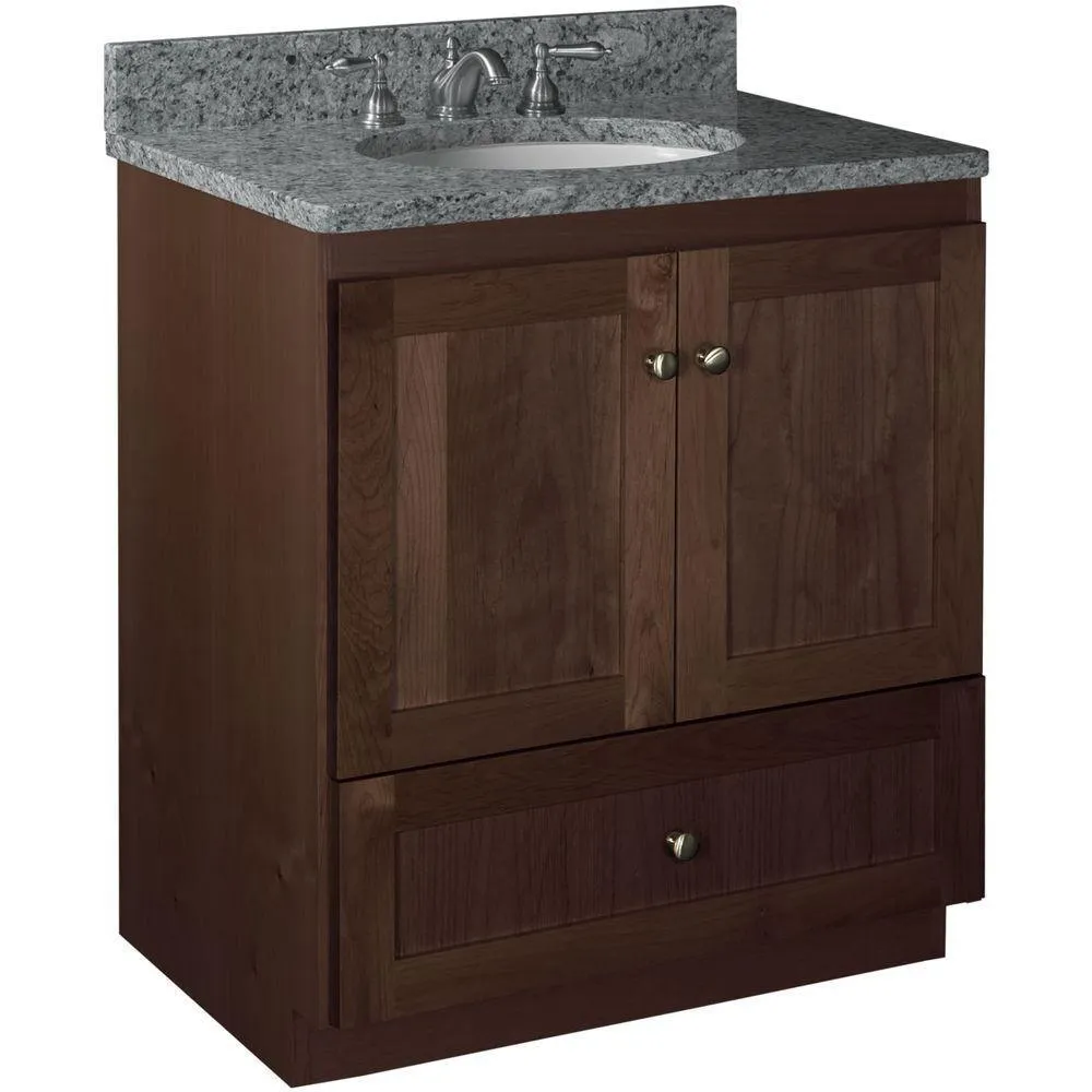 Shaker 42 in. W x 21 in. D x 34.5 in. H Vanity Cabinet Only in Natural Alder, photo 42 of 47