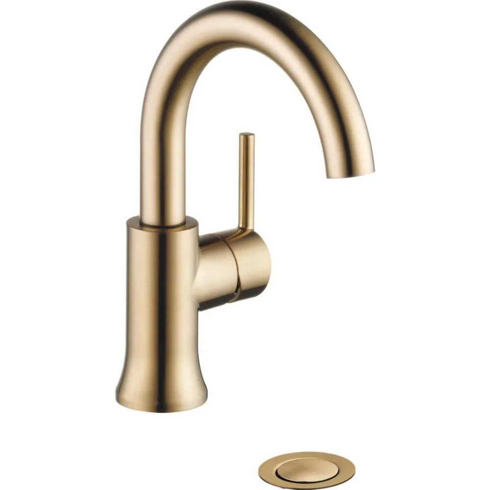 Trinsic Single Hole Single-Handle Bathroom Faucet with Metal Drain Assembly in Matte Black, photo 7 of 10