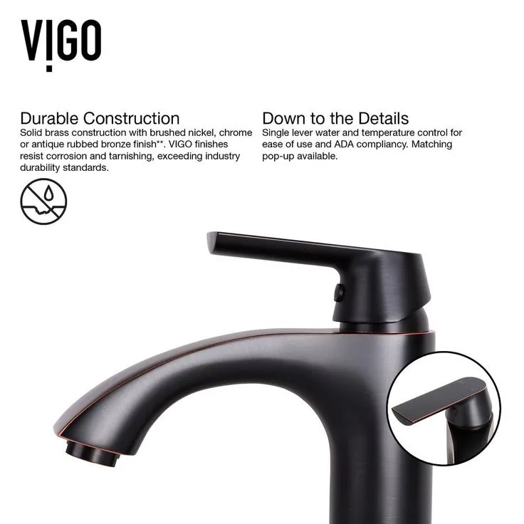 VIGO Glass Vessel Bathroom Sink in Russet and Linus Faucet Set in Antique Rubbed Bronze, photo 11 of 11