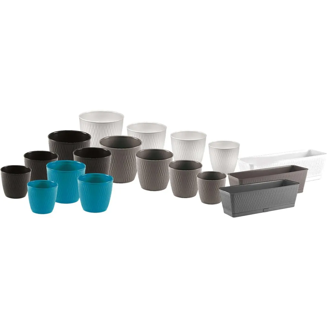Deroma 5.9 in. H X 5.9 in. D X 6.3 in. D Resin Ariel Cover Pot Black, photo 2 of 3