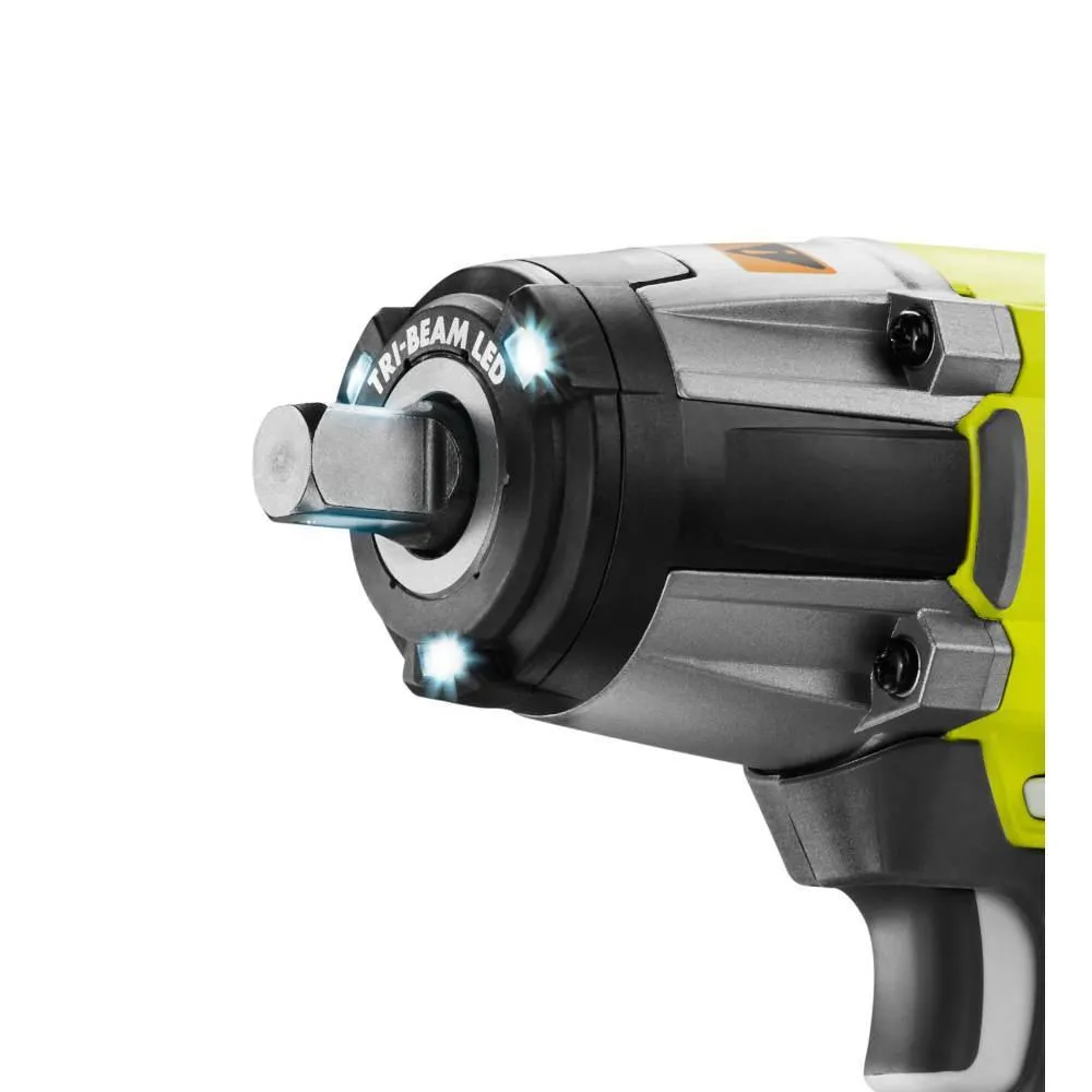RYOBI ONE+ 18V Cordless 1/2 in. Impact Wrench, Inflator, LED Light Kit w/(1)4.0Ah, (1)1.5Ah Battery, Bag, Charger Not Included, photo 5 of 15