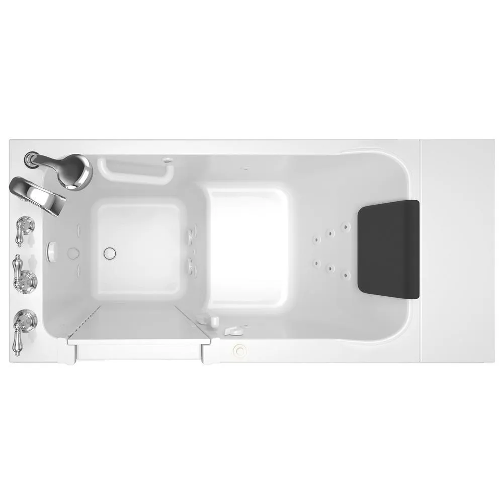 Acrylic Luxury 48 in. Left Hand Walk-In Whirlpool Bathtub in White, photo 3 of 17
