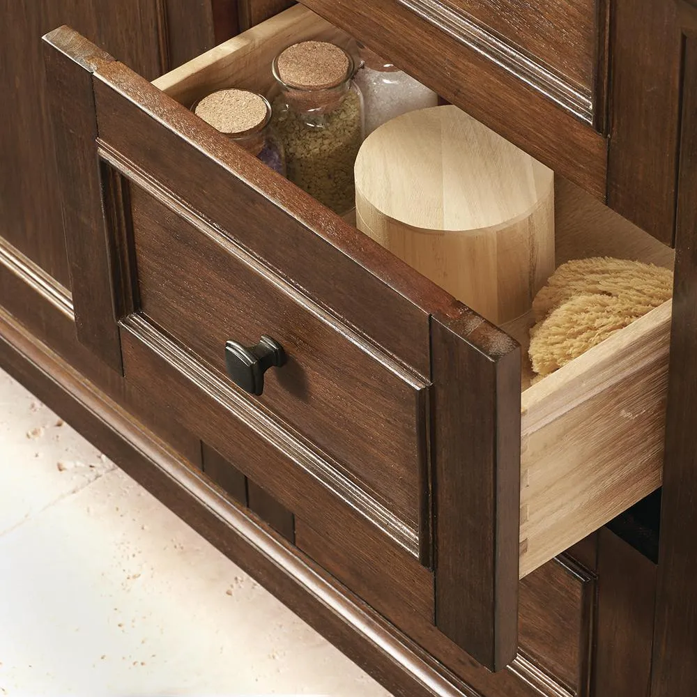 Creedmoor 36 in. W Bath Vanity Cabinet Only in Walnut with Right Hand Drawers, photo 8 of 16