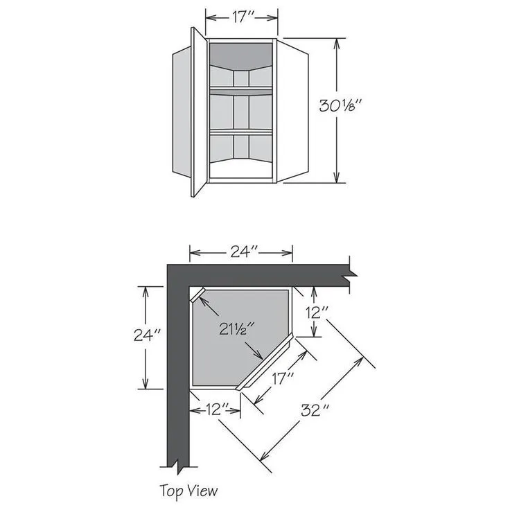 allen + roth Aveley 24-in W x 30.125-in H x 12-in D Linen Maple Corner Wall Semi-Custom Cabinet, photo 4 of 4