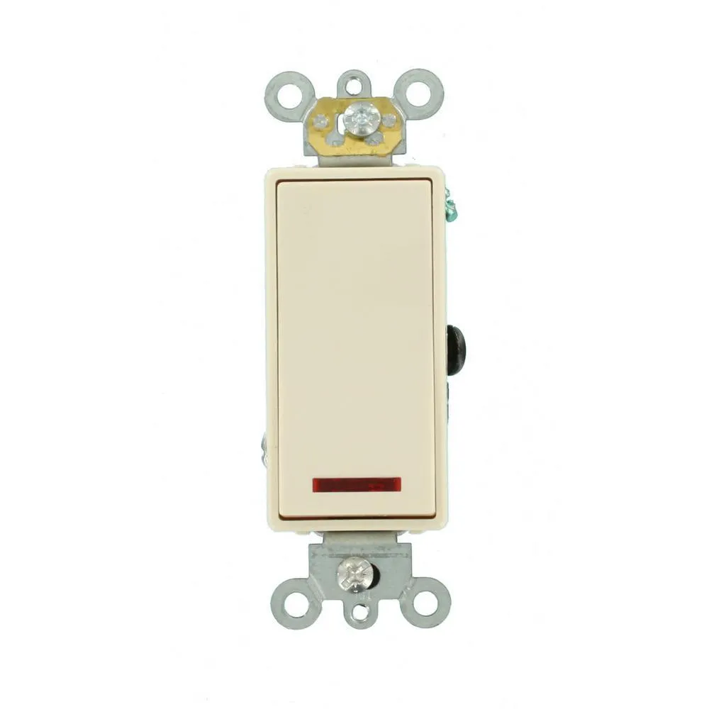 20 Amp Decora Plus Commercial Grade Single Pole Rocker Switch with Pilot Light, White, photo 5 of 6