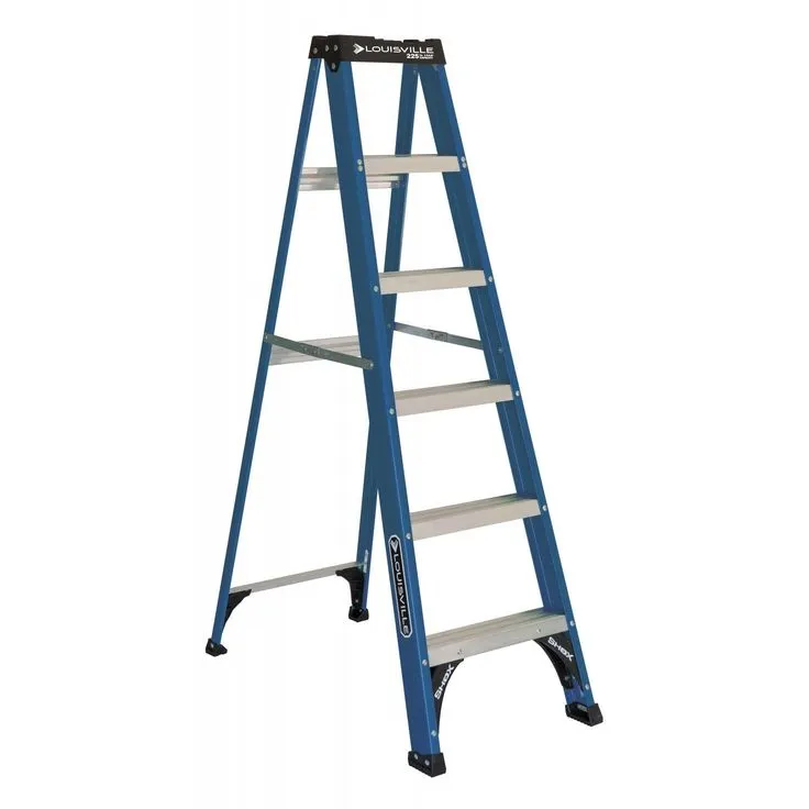 Louisville Ladder 6' Fiberglass Step Ladder, 10' Reach, 225 lbs Load Capacity, W-3217-06, photo 2 of 9