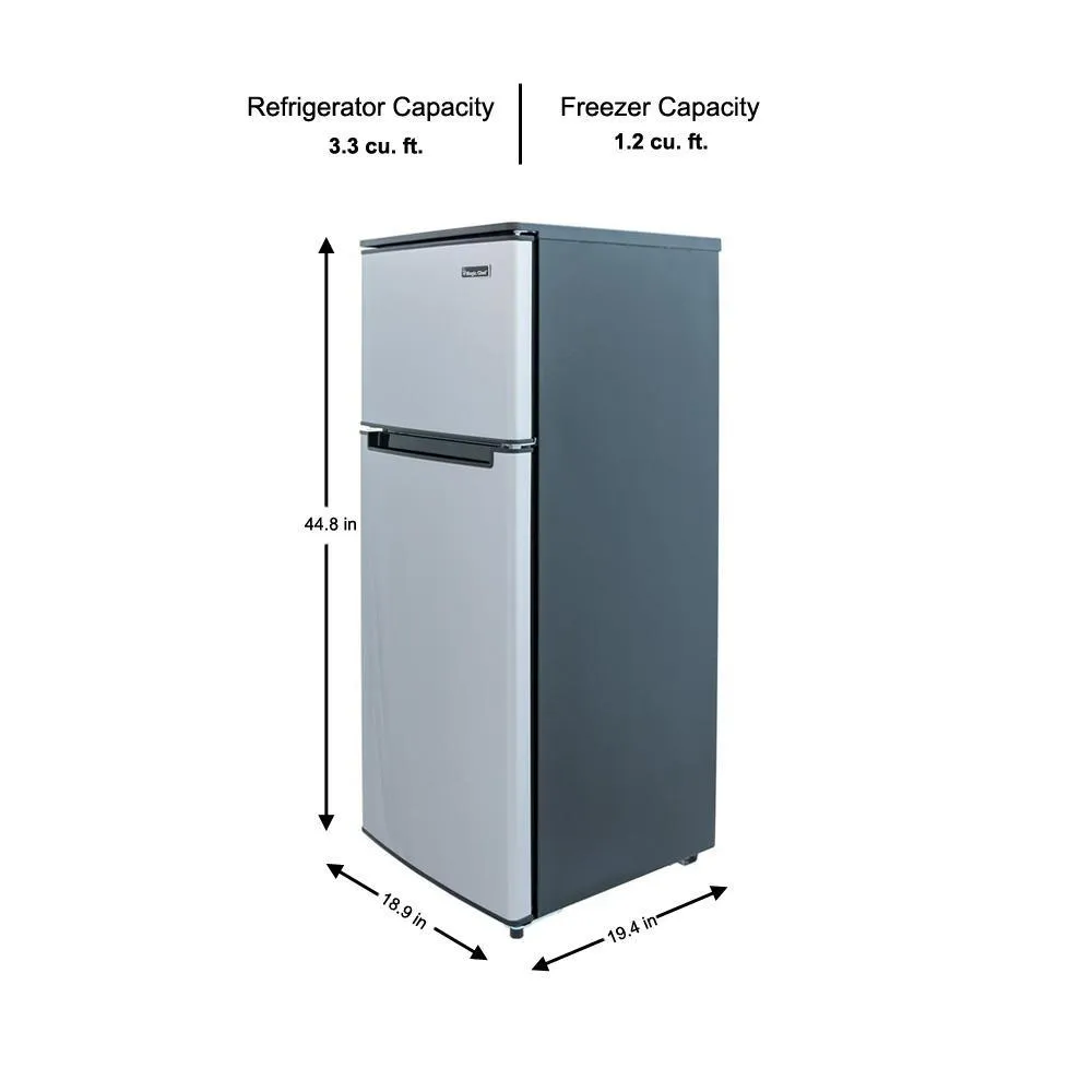 4.5 cu. ft. 2 Door Mini Fridge in Stainless Look with Freezer, photo 3 of 13