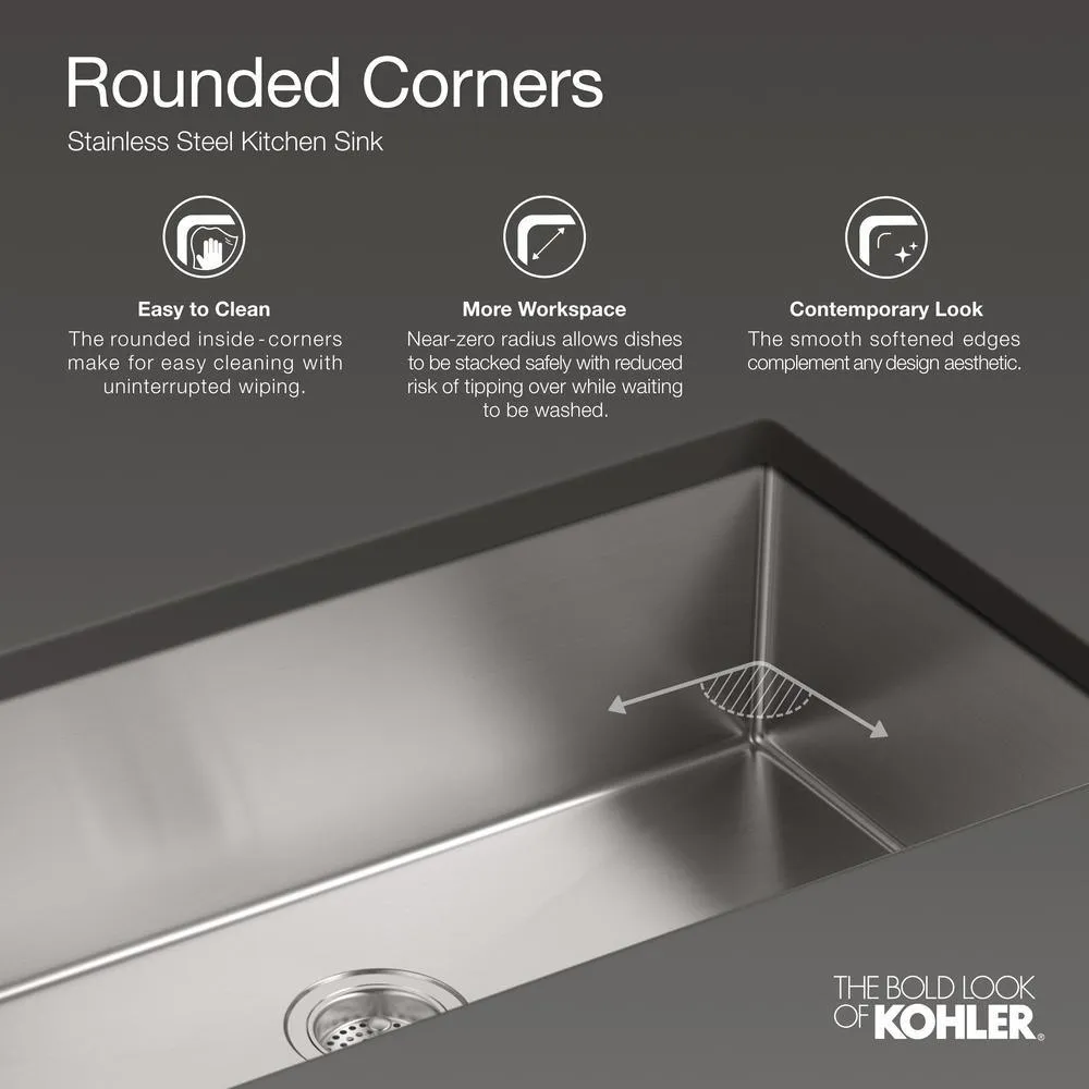 Strive Undermount Stainless Steel 29 in. Single Bowl Kitchen Sink Kit with Sink Rack, photo 3 of 16