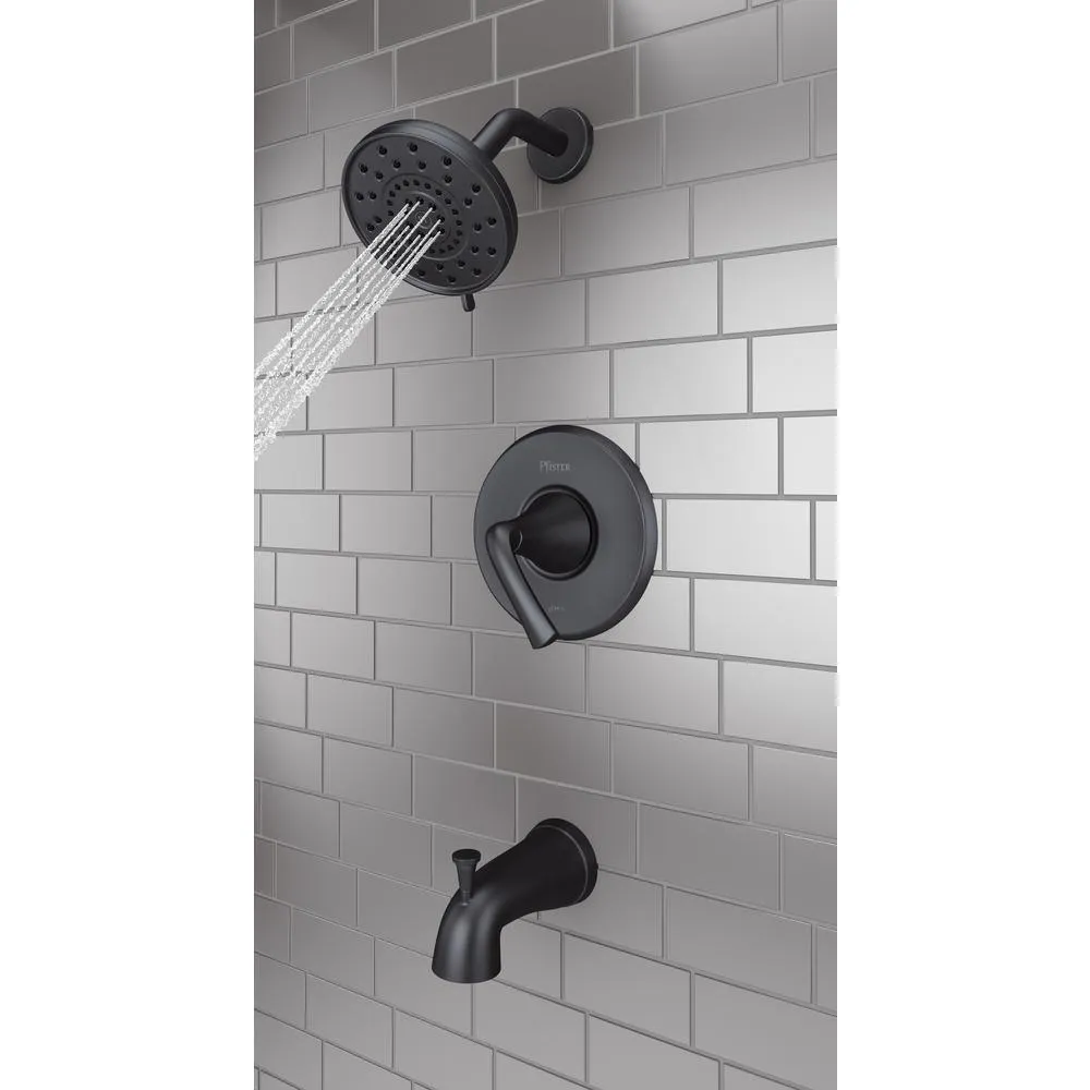 Pfister Ladera Single-Handle 3-Spray Tub and Shower Faucet in Matte Black (Valve Included), photo 4 of 8