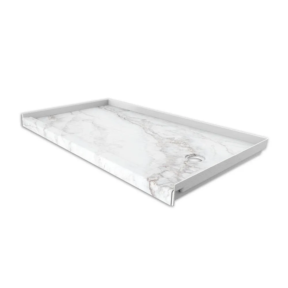 30 in. x 60 in. Single Threshold Shower Base with Right Hand Drain in Calacatta White, photo 14 of 20
