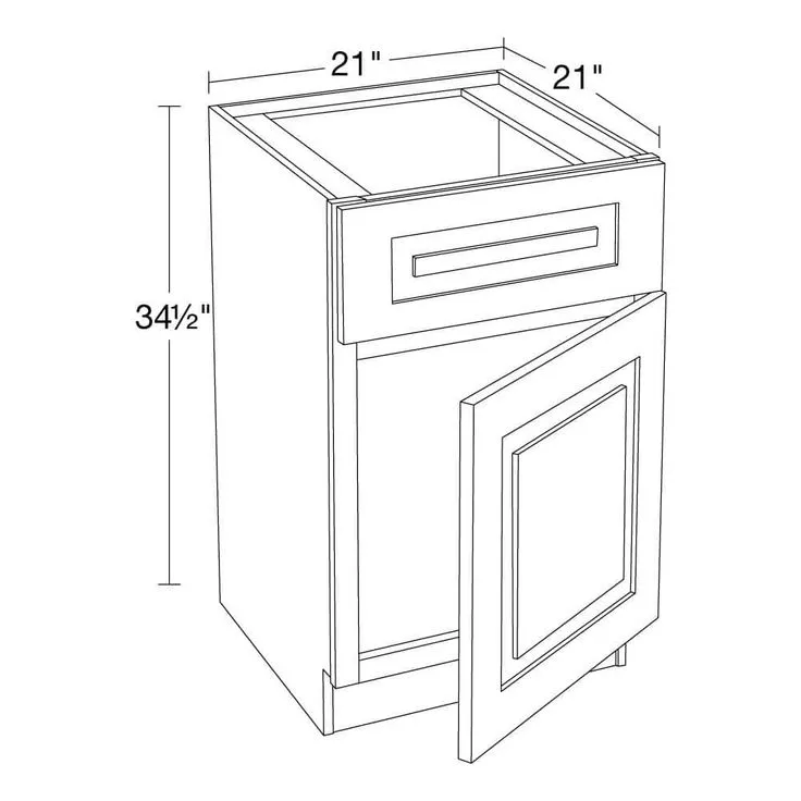 Home Decorators Collection Grayson Mythic Blue Painted Plywood Shaker Assembled Sink Base Kitchen Cabinet Sft Cls R 21 in W x 21 in D x 34.5 in H, photo 5 of 5