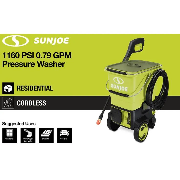 Sun Joe 40-Volt 1160 PSI 0.79 GPM Cold Water Cordless Electric Pressure Washer Kit with 5.0 Ah Battery + Charger, photo 2 of 7