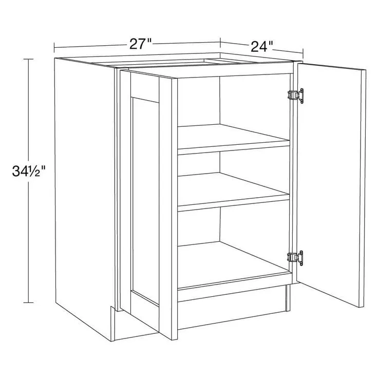 Home Decorators Collection Washington Vessel Blue Plywood Shaker Assembled Base Kitchen Cabinet FH Soft Close 27 in W x 24 in D x 34.5 in H, photo 5 of 7