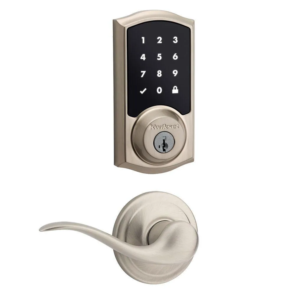 Kwikset SmartCode 915 Touchscreen Venetian Bronze Single Cylinder Electronic Deadbolt with Avalon Handleset and Tustin Lever, photo 6 of 7