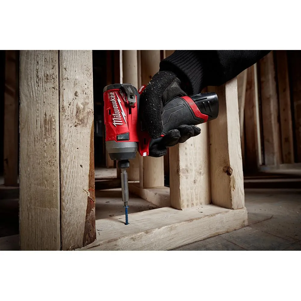 M12 FUEL 12-Volt Lithium-Ion Brushless Cordless 1/4 in. Hex Impact Driver Kit with Free M12 LED Flood Light, photo 7 of 14