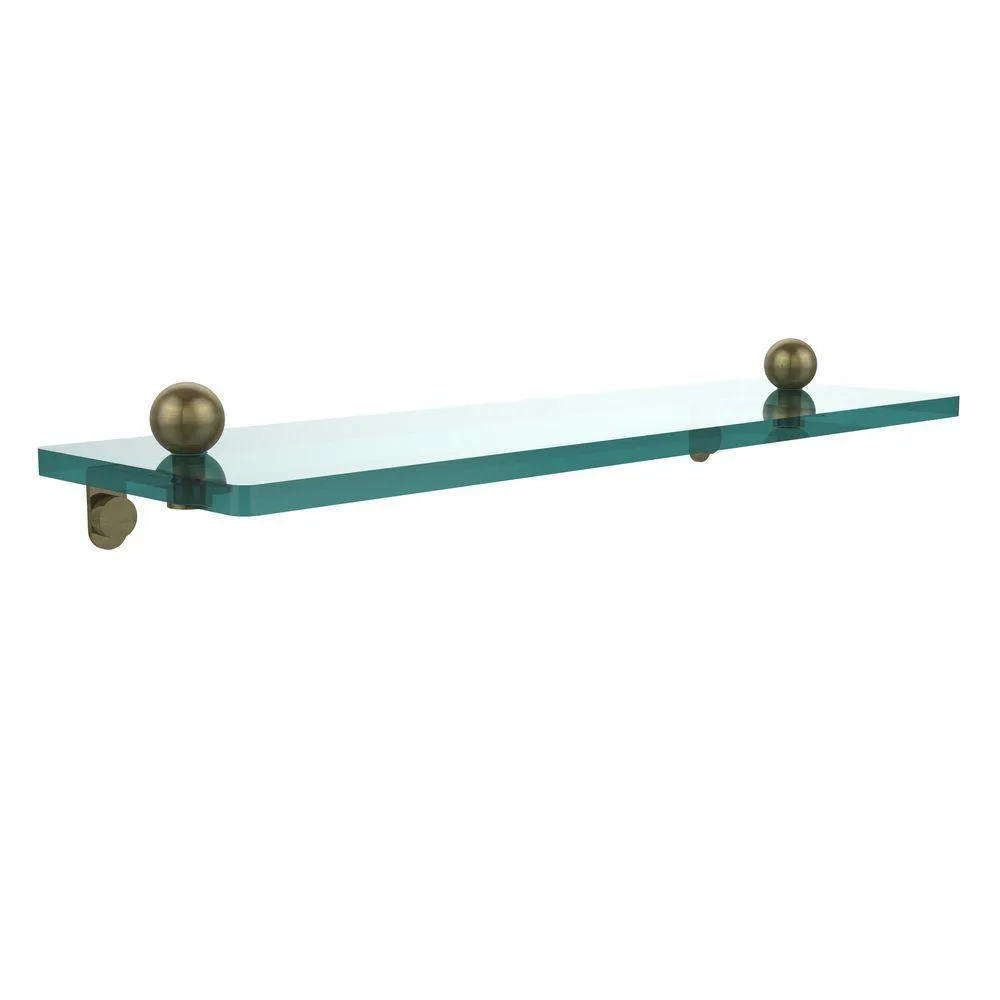 Allied Brass 16 in. L x 3 in. H x 5 in. W Clear Glass Vanity Bathroom Shelf in Satin Nickel, photo 14 of 14
