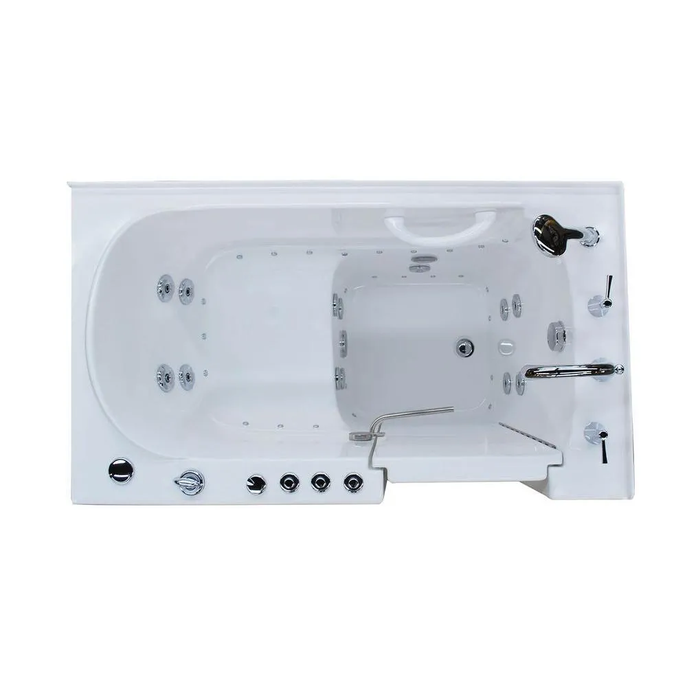 Rampart Nova Heated 4.5 ft. Walk-in Whirlpool and Air Bathtub with 4 in. Tile Easy Up Adhesive Wall Surround in White, photo 9 of 12