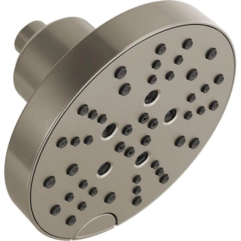Pivotal 5-Spray 6 in. Single Wall Mount Fixed Rain H2Okinetic Shower Head in Matte Black, photo 17 of 17