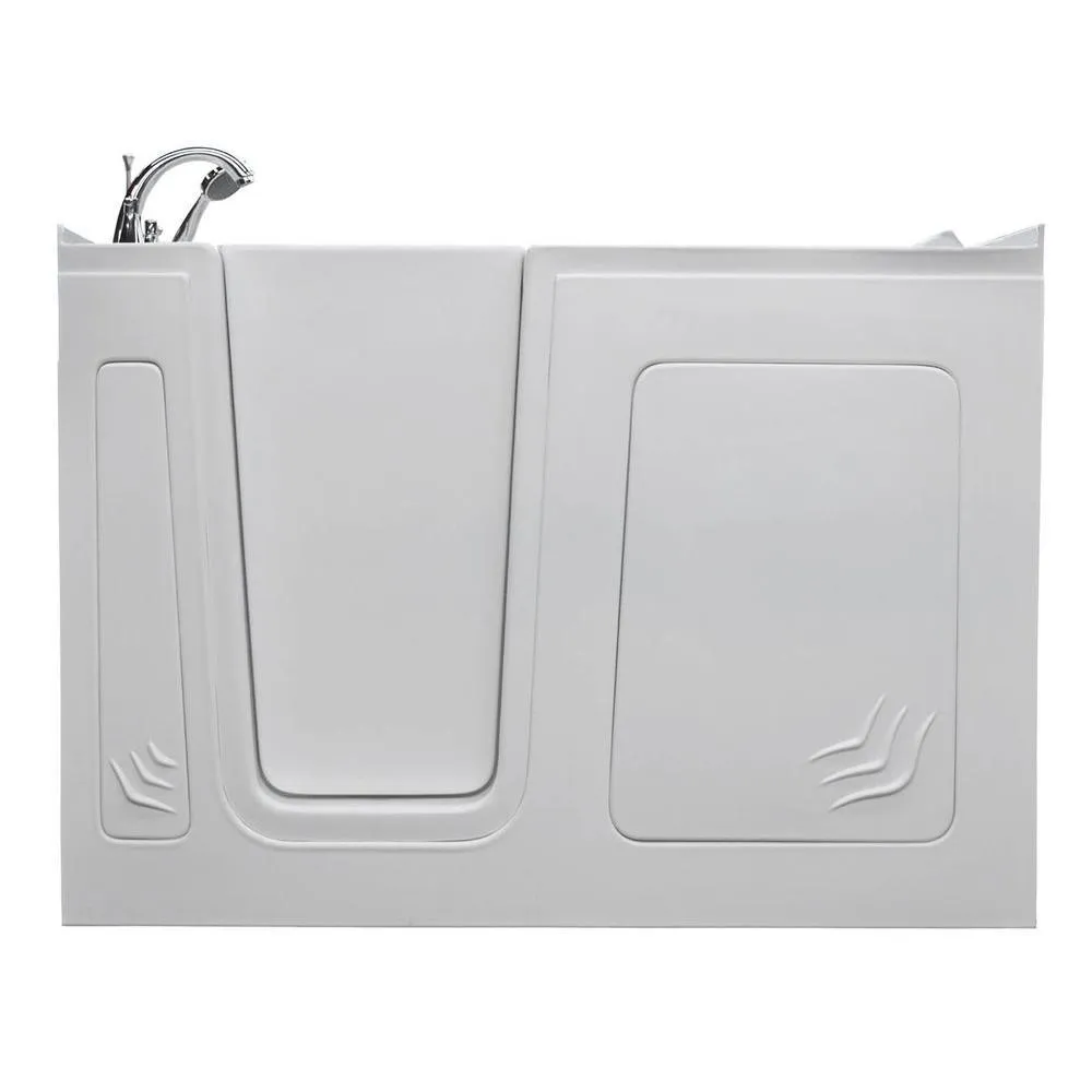 NOVA Heated Rampart 5 ft. Walk-in Non-Whirlpool Bathtub with 6 in. Tile Easy Up Adhesive Wall Surround in White, photo 3 of 12