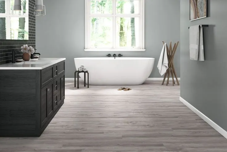 Style Selections Charleston Oak 12-mil x 7-in W x 48-in L Water Resistant Interlocking Luxury Vinyl Plank Flooring, photo 7 of 8