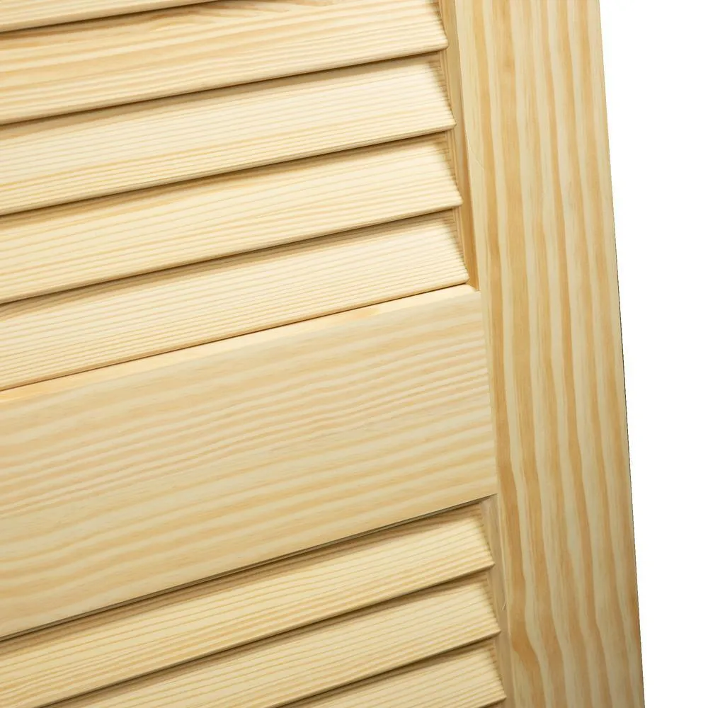 28 in. x 80 in. Unfinished Plantation Louver Louver Solid Core Wood Interior Door Slab, photo 2 of 3