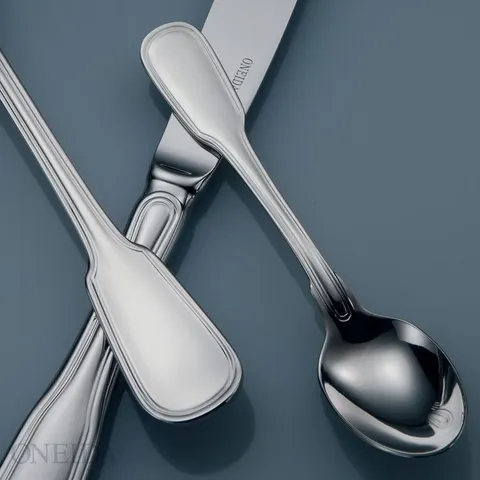 Saumur Stainless Steel Silverplated Oval Bowl Soup/Dessert Spoons