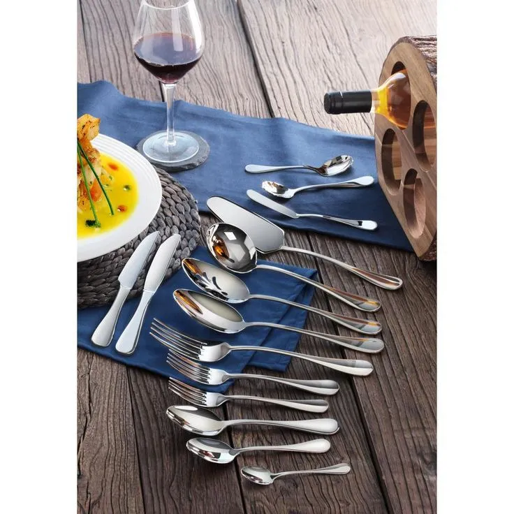 Rain 103-Piece 18/10 Stainless Steel Flatware Set Service for 12, photo 7 of 7
