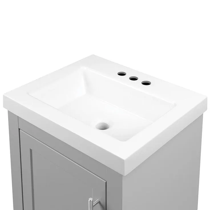 Spa 18-1/2 in. W Bath Vanity in Dove Gray with Cultured Marble Vanity Top in White with White Sink, photo 4 of 11
