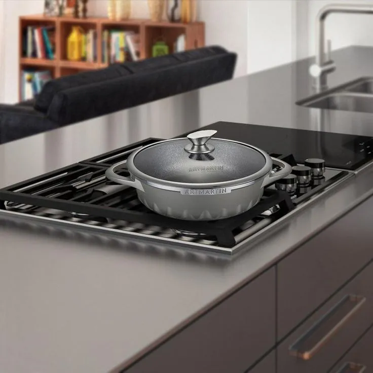 Amercook 11 in. Artmartin Sauce Pan and Glass Lid Non-Stick Ceramic Coated Pot, Induction Bottom, photo 10 of 10