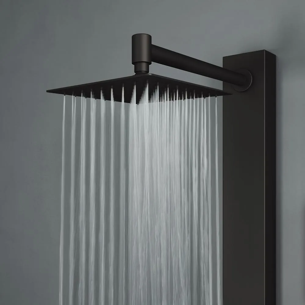 Orchid 39.375 in. 2-Jet High Pressure Shower System with Fixed Rainhead and Handheld Dual Shower in Matte Black, photo 4 of 11