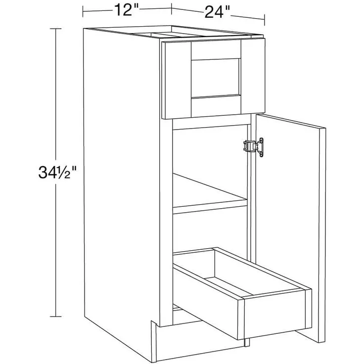 Home Decorators Collection Washington Vessel Blue Plywood Shaker Assembled Base Kitchen Cabinet FH 1 ROT Sft Cls R 12 in W x 24 in D x 34.5 in H, photo 3 of 6